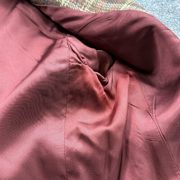 VTG EJE Blazer Jacket Womens 14 Brown Plaid Dark Academia 90s Wool Runs Small - Picture 10 of 16